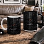 Personalized Motorcycle Theme 11 oz 15 oz Ceramic Mug with Name Daily Use Birthday Gift for Motorcycle Riders Biker Enthusiasts