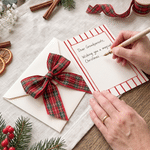 Personalisierte Fotogrußkarte mit Doodle-Rahmen im Weihnachtsdesign, mit Text und Titel – Weihnachtsgeschenk für Familie und Freunde