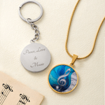 Gepersonaliseerde ketting, sleutelhanger of armband van roestvrij staal met muzieknoot en naam – sierlijke sieraden, verjaardags- of kerstcadeau voor muzikante vrouwen 1