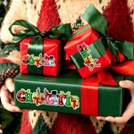 Individuell gestalteter, mehrfarbiger, wasserfester Weihnachtsbuchstaben-Aufkleber mit Namen – Weihnachtsgeschenk für Familie und Freunde