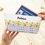 Personalised Birth Flower Chinoiserie Mahjong Tile Bag with Name Daily Use Mahjong Game Night Gift for Mahjong Players