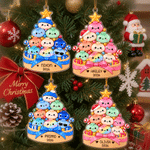 Gepersonaliseerde glitter-bao-kerstboomversiering in de vorm van een knoedel, met naam en jaartal – kerstversiering en kerstcadeau voor kinderen en het hele gezin