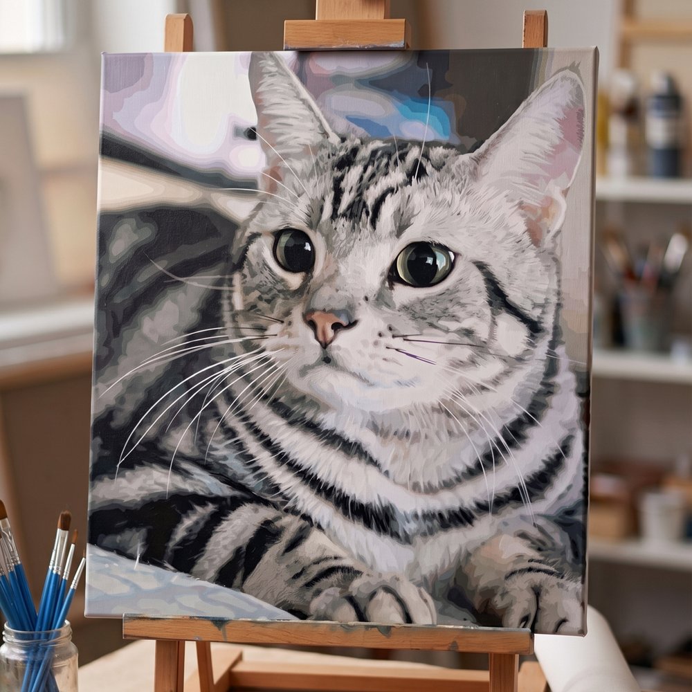 Personalised DIY Portrait Pet Photo Canvas Painting Home Decor Art Birthday Christmas Anniversary Gift for Friends Pet Lovers 7