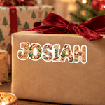 Personalized Christmas Theme Gingerbread Beaded Rhinestone Waterproof Stickers with Name Gift Decor Christmas Gift for Friends Family