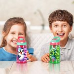 Personalisierte 475 ml Wasserflasche mit Cartoon-Tier Namen und Silikon-Strohhalm Schulanfang Geburtstag Geschenk für Jungen Mädchen Kinder