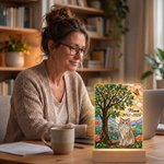 Personalised Stained Glass Style Pet Photo Clear Acrylic LED Night Light with Name and Year Pet Memorial Birthday Anniversary Gift for Pet Owners 5