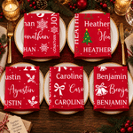 Personalized Christmas Theme Pattern 100% Cotton Reusable Red Napkin with Word Cloud Name Table Decor Christmas Gift for Family Friend 7