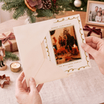 Personalisierte Fotogrußkarte mit Doodle-Rahmen im Weihnachtsdesign, mit Text und Titel – Weihnachtsgeschenk für Familie und Freunde