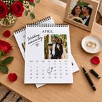 Calendario 2027-2028 con fotos familiares personalizadas y llenas de significado, con texto, para decorar el día a día; recuerdo ideal como regalo de Navidad o de cumpleaños para la familia y los recién casados 4