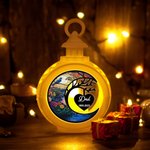 Personalized Stained Glass Style Moon Heart Flameless Candle Ornament with 1-3 Names and Years Home Decor Christmas Gift for Family