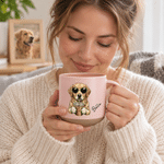 Personalized Pet Photo 12 oz Ceramic Coffee Mug with Name and Handle Daily Use Birthday Christmas Gift for Family Friend Pet Owner