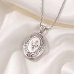 Collana personalizzata in argento sterling con foto e fiore del mese di nascita – Regalo di Natale o di compleanno per moglie, mamma o nonna