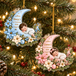 Personalized 1st Christmas Cartoon Baby Photo Hanging Acrylic Ornament with Name and Year Christmas Gift for Newborns New Parents