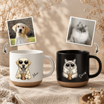 Personalized Pet Photo 12 oz Ceramic Coffee Mug with Name and Handle Daily Use Birthday Christmas Gift for Family Friend Pet Owner