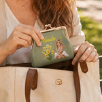 Personalised Multicolour Birth Flower Character Photo PU Leather Coin Handbag with Name Daily Use Birthday Anniversary Gift for Girlfriends Sisters Women