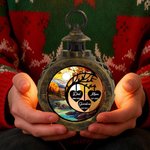 Personalized Stained Glass Style Moon Heart Flameless Candle Ornament with 1-3 Names and Years Home Decor Christmas Gift for Family