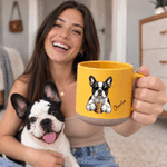 Personalized Pet Photo 12 oz Ceramic Coffee Mug with Name and Handle Daily Use Birthday Christmas Gift for Family Friend Pet Owner