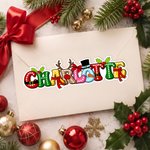 Individuell gestalteter, mehrfarbiger, wasserfester Weihnachtsbuchstaben-Aufkleber mit Namen – Weihnachtsgeschenk für Familie und Freunde