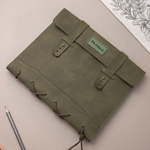 Individuell gestaltete Skizzenbuchhülle im Retro-Stil aus PU-Leder mit Namensaufdruck – ideal zum Skizzieren im Freien, als Geburtstagsgeschenk für Künstler, Maler und Studenten