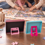 Personalized 3 Angles 3D Printing Adjustable Jigsaw Puzzle Box Lid Holder with Text Family Game Night Birthday Christmas Gift for Puzzle Lovers