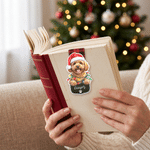 Personalised Christmas Theme Pet Photo Magnetic Bookmark Clip with Name Christmas Birthday Gift for Pet Owners Bookworms