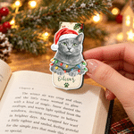Personalised Christmas Theme Pet Photo Magnetic Bookmark Clip with Name Christmas Birthday Gift for Pet Owners Bookworms