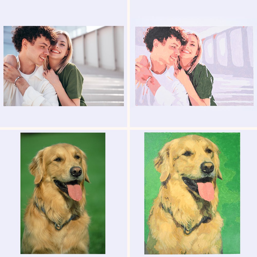Personalised DIY Portrait Pet Photo Canvas Painting Home Decor Art Birthday Christmas Anniversary Gift for Friends Pet Lovers 5