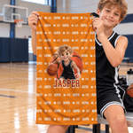 Personalised 3D-Effect Artwork Ball Sports Photo Name Quick Dry Towel with Carabiner Sports Accessory Birthday Gift for Ball Sports Enthusiast 5