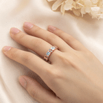 Personalised Vintage Birthstones Sterling Silver Ring with Engraved Text Dainty Jewellery Birthday Anniversary Gift for Women