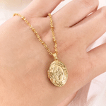 Collana personalizzata in argento sterling con foto e fiore del mese di nascita – Regalo di Natale o di compleanno per moglie, mamma o nonna