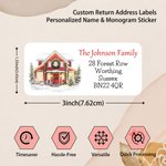 Étiquettes d'adresse personnalisées avec portrait de maison à l'aquarelle et titre – Cadeau pratique pour une crémaillère, destiné à la famille et aux amis 11