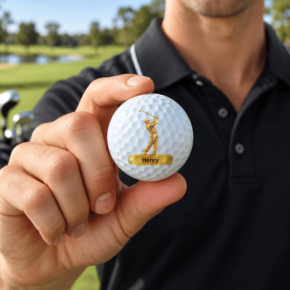 Personalized Golfer Silhouette Golf Ball with Name Training Competition Birthday Gift for Golf Player Lover 4