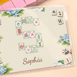 Personalised Mahjong Tiles Design Initial Tri-Folded Card Cover Sticker Set with Name Birthday Mahjong Night Gift for Mahjong Lovers