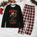 Personalized Christmas Dachshund Plaid Soft Long-Sleeve Pajama Set with Name Home Wear Christmas Gift for Dog Lovers Family