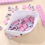 Personalised Birth Flower Chinoiserie Mahjong Tile Bag with Name Daily Use Mahjong Game Night Gift for Mahjong Players