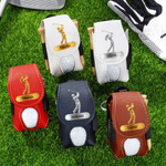 Personalized Golfer Silhouette PU Leather Golf Ball Bag with Name Golf Club Birthday Gift for Golf Enthusiast 2
