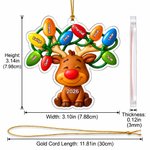 Personalized Reindeer Acrylic Christmas Ornament with Name Home Decor Christmas Gift for Family