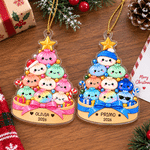 Gepersonaliseerde glitter-bao-kerstboomversiering in de vorm van een knoedel, met naam en jaartal – kerstversiering en kerstcadeau voor kinderen en het hele gezin