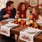 Personalized Autumn Theme Watercolor Style Photo Super Absorbent Tea Towel with Name Thanksgiving Day Housewarming Gift for Family Friend