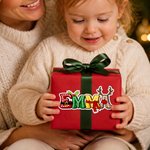 Individuell gestalteter, mehrfarbiger, wasserfester Weihnachtsbuchstaben-Aufkleber mit Namen – Weihnachtsgeschenk für Familie und Freunde