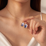 Collana personalizzata in argento sterling con foto e fiore del mese di nascita – Regalo di Natale o di compleanno per moglie, mamma o nonna