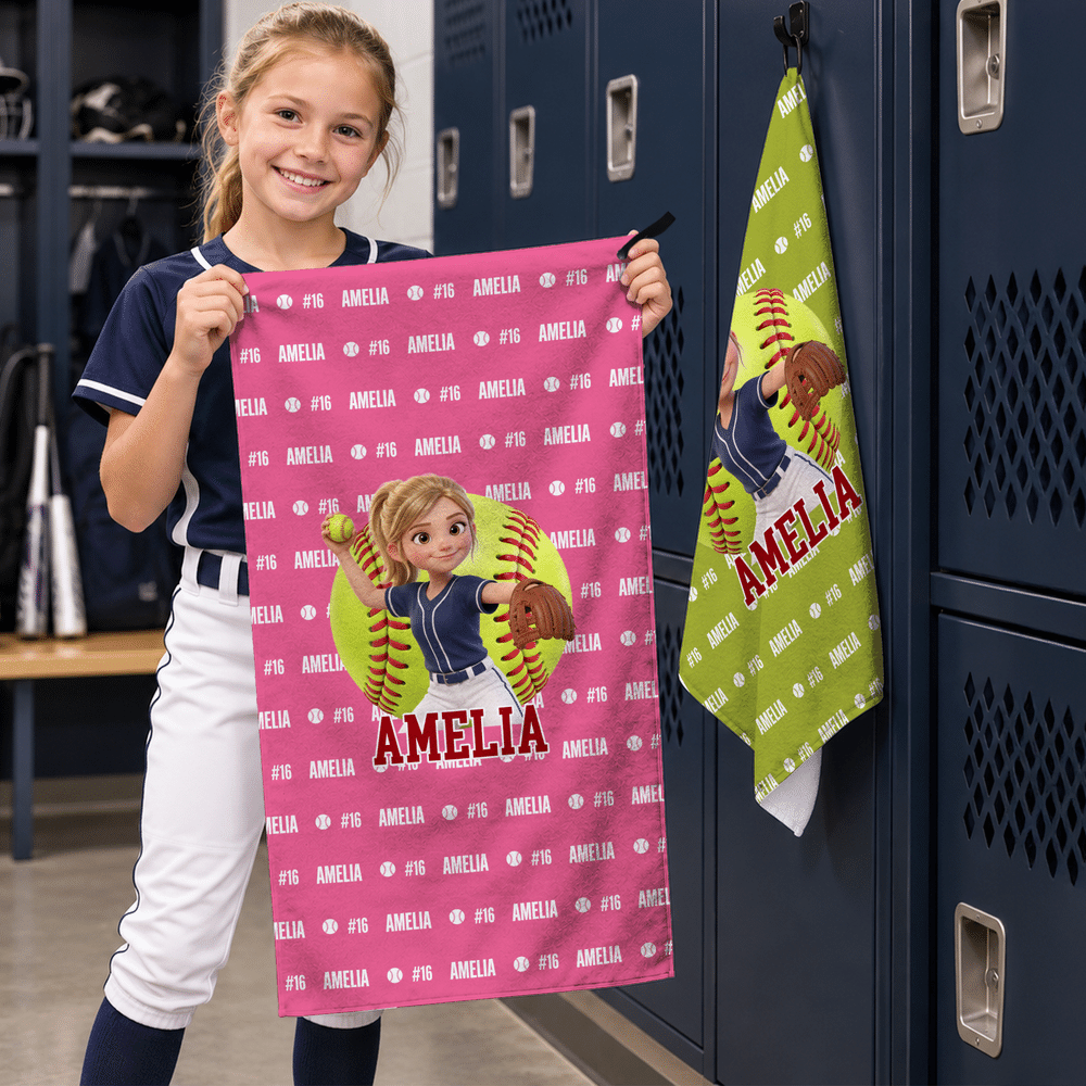 Personalised 3D-Effect Artwork Ball Sports Photo Name Quick Dry Towel with Carabiner Sports Accessory Birthday Gift for Ball Sports Enthusiast 7