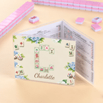 Personalised Mahjong Tiles Design Initial Tri-Folded Card Cover Sticker Set with Name Birthday Mahjong Night Gift for Mahjong Lovers
