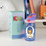 Personalized Adorable Forest Animal 16 oz Kid Water Bottle with Name and Silicone Straw Birthday Back to School Gift for Boys Girls