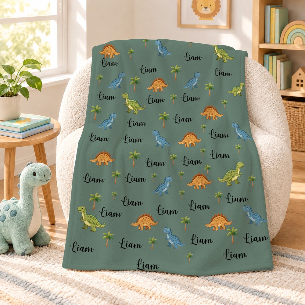Personalized Playful Star Daisy Heart Moon Soft Throw Blanket with Name Home Decor Birthday Anniversary Gift for Children 6