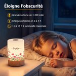 Veilleuse LED tactile personnalisée avec fleur de naissance et nom - Lumière changeable - Cadeau d'anniversaire pour les femmes la famille 3