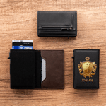 Personalized 3D-Effect Artwork Crown Shield PU Leather RFID Blocking Pop Up Wallet with Name and Card Slots Business Trip Christmas Gift for Man 7