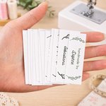 Personalized Botanical Pattern 100% Cotton Sewing Labels Set of 50 with Text Clothing Handmade Item Birthday Gift for Knitting DIY Craft Lovers