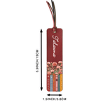 Personalized Birth Flower Book PU Leather Bookmark with Name Reading Accessory Birthday Gift for Bookworms Book Lovers 6
