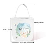 Personalised Watercolor Forest Bunny Canvas Egg Hunt Basket with Name Party Favor Easter Gift for Kids 6
